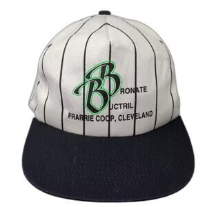 KC Snapback Hat White Black Pinstripe Prairie Coop Cleveland OS Adjustable